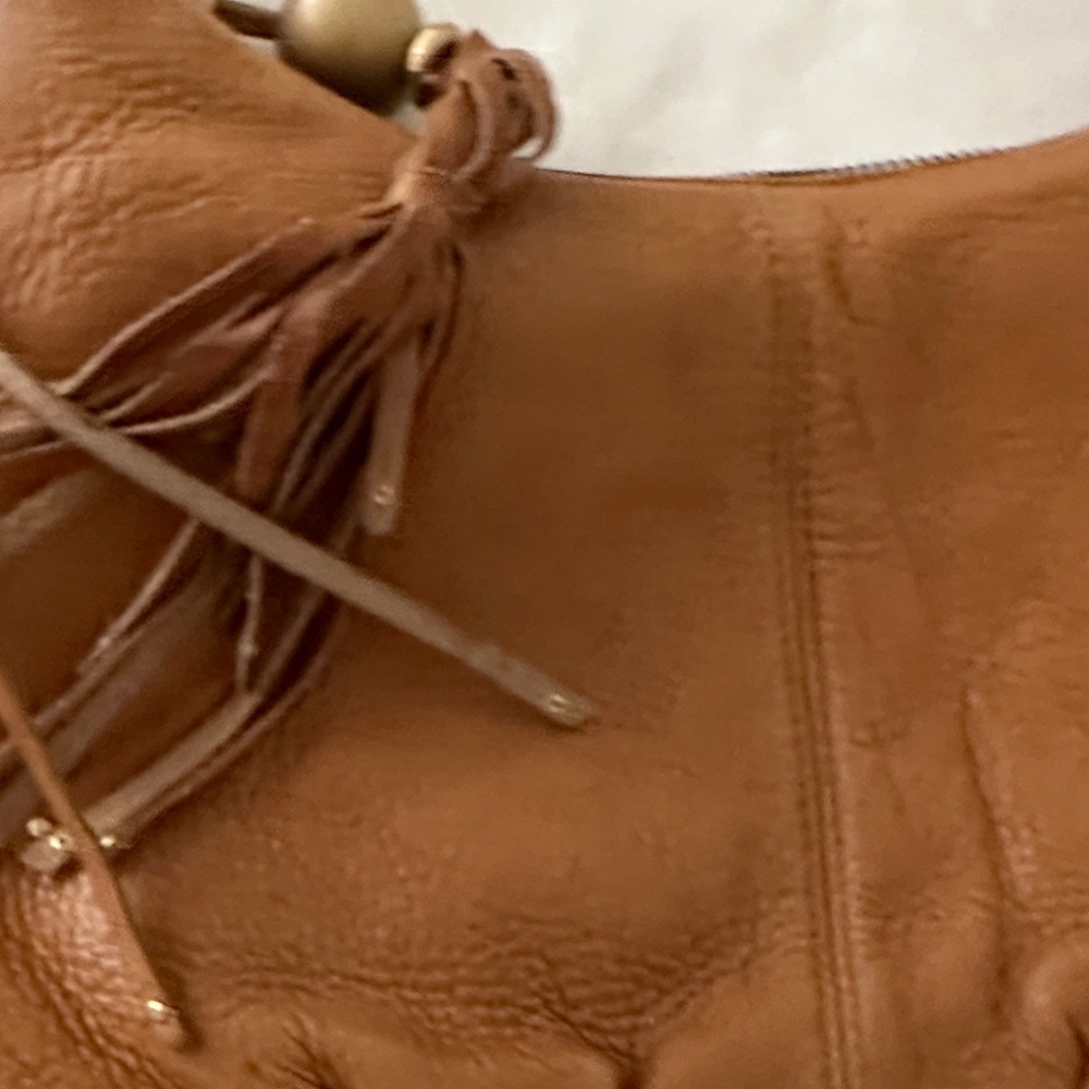 Sigrid Olsen Cognac Brown Leather Hobo with Tassel Accent - Picture 6 of 16